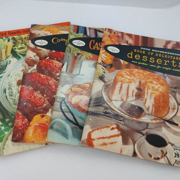 Other - 4 Vintage 1958 Good Housekeeping Cookbooks Dessert Buffets Casserole & Children